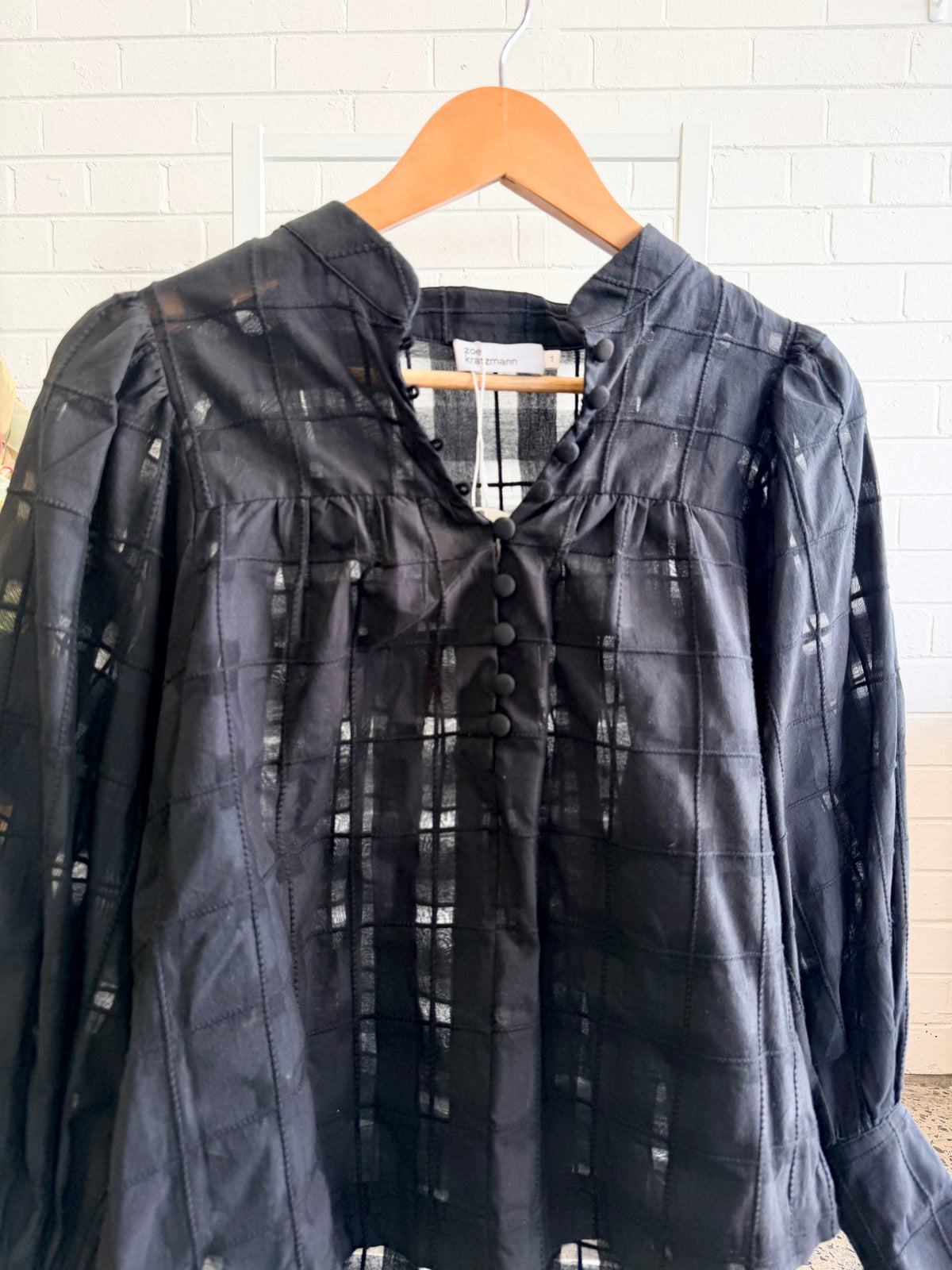 Zoe Kratzmann Black Vista Blouse - Size 1 (8)