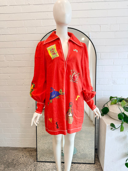 Alemais Tomato Contessa Mini Dress - Size 10 - Pre-Loved Geelong