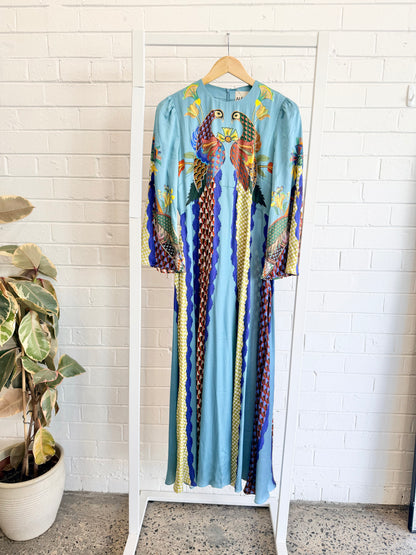 Alemais Blue Gilly Flare Sleeve Dress - Size 8