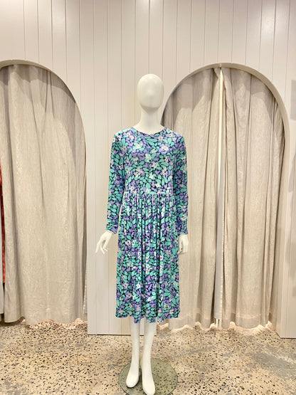 Gorman Velvet Floral Midi Smock Dress - Size 12