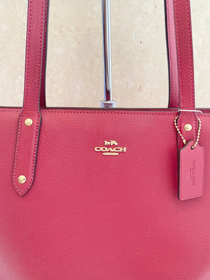 Coach Bright Cherry Central Tote With Zip