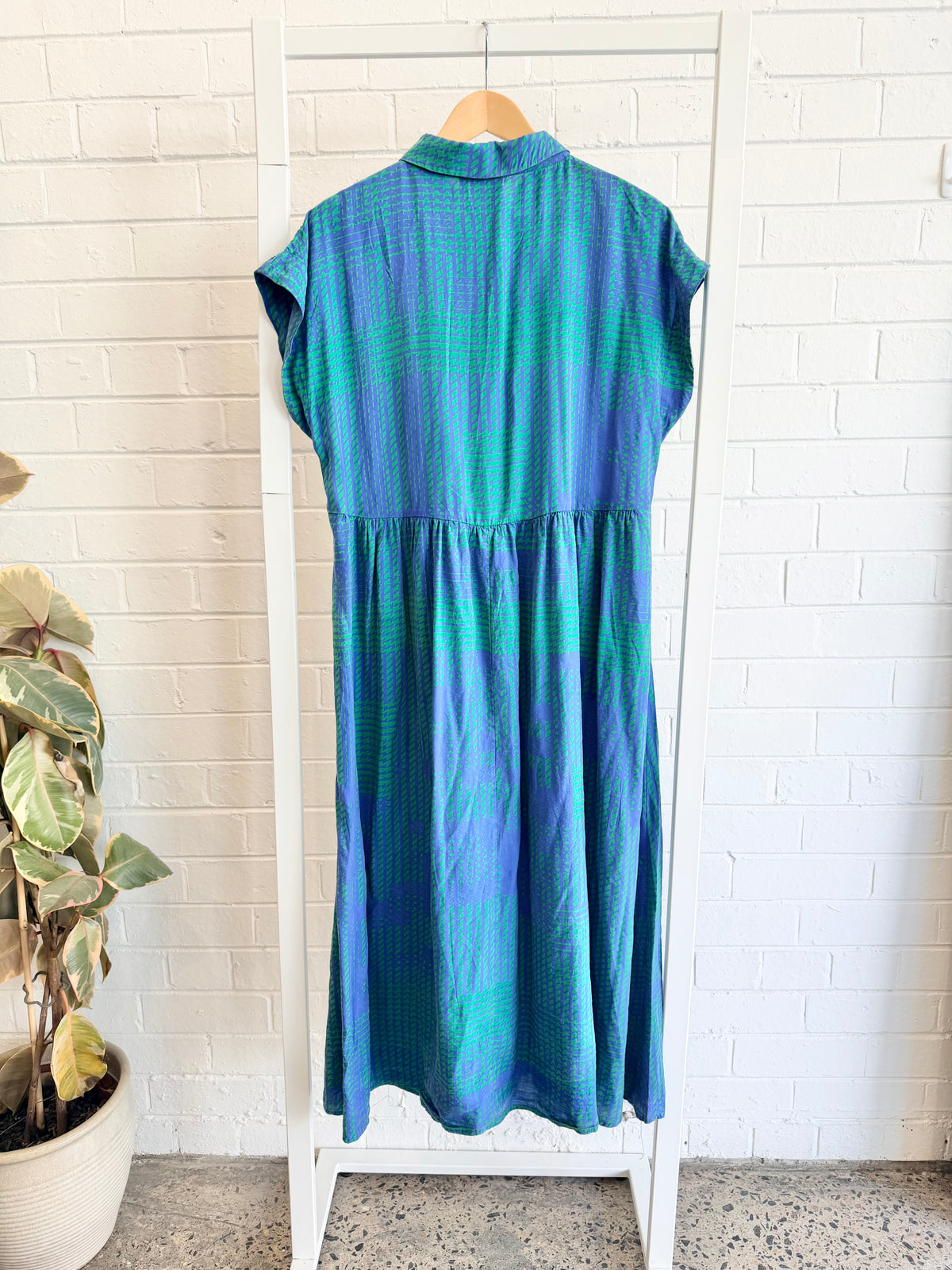 ELK Albin Shirt Dress in Blue - Size 12
