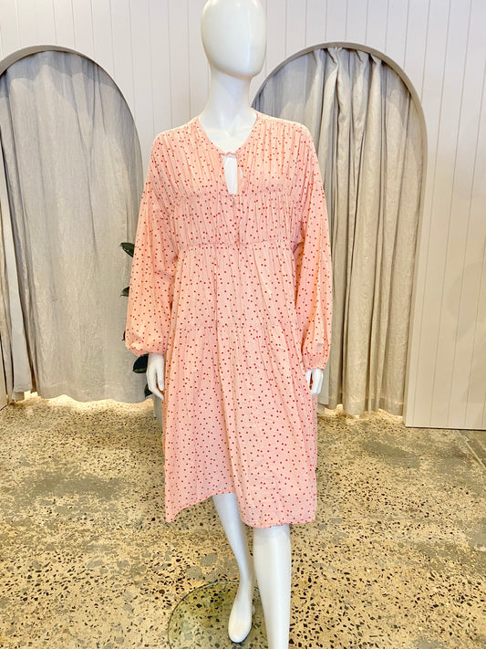 Zulu & Zephyr Coral Cotton Voluminous Dress - Size 12