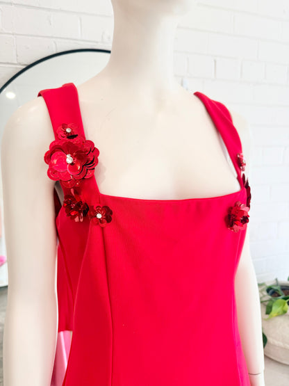 Elliatt Red Trompe 3D Floral Mini Dress - Size L (12) - Pre-Loved Geelong