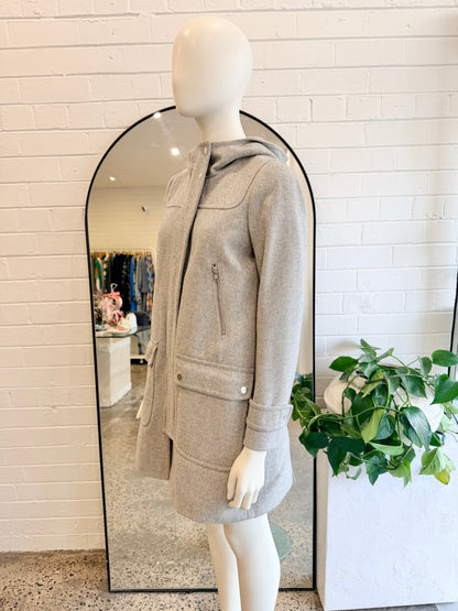 J Crew Grey Wool Blend Coat - Size 6