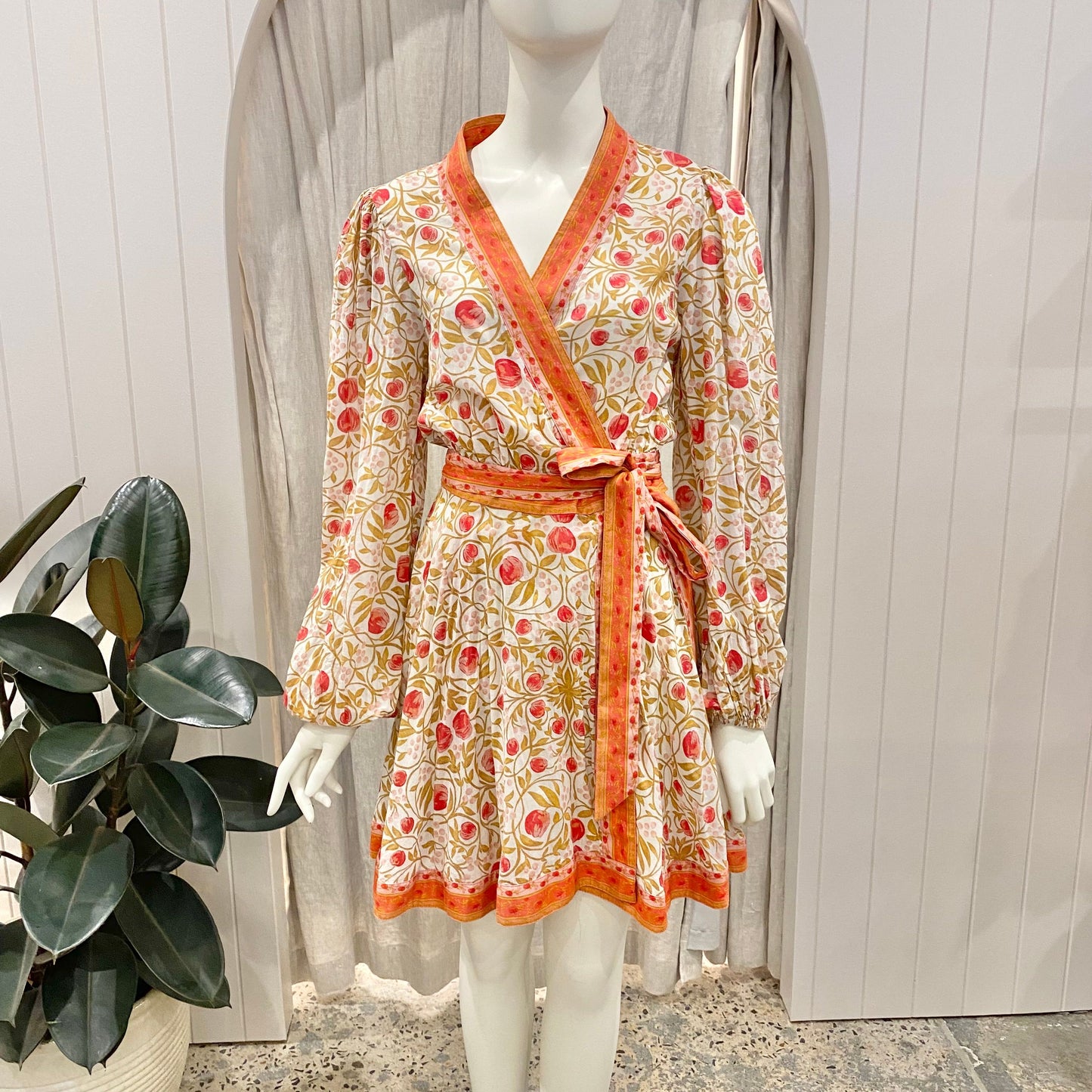 Rebecca Vallance Orange Cantania Mini Robe Dress - Size M