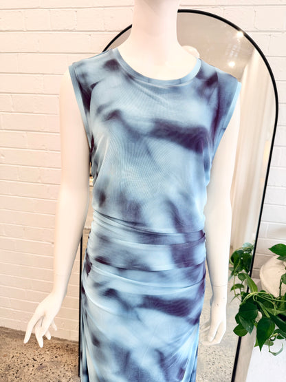 Witchery Glacier Print Mesh Midi Tank Dress - Size XXL (16 - 18)