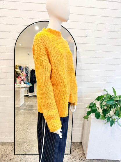 Sass & Bide Chunky Knit Jumper in Lemon Zest - Size L (12)
