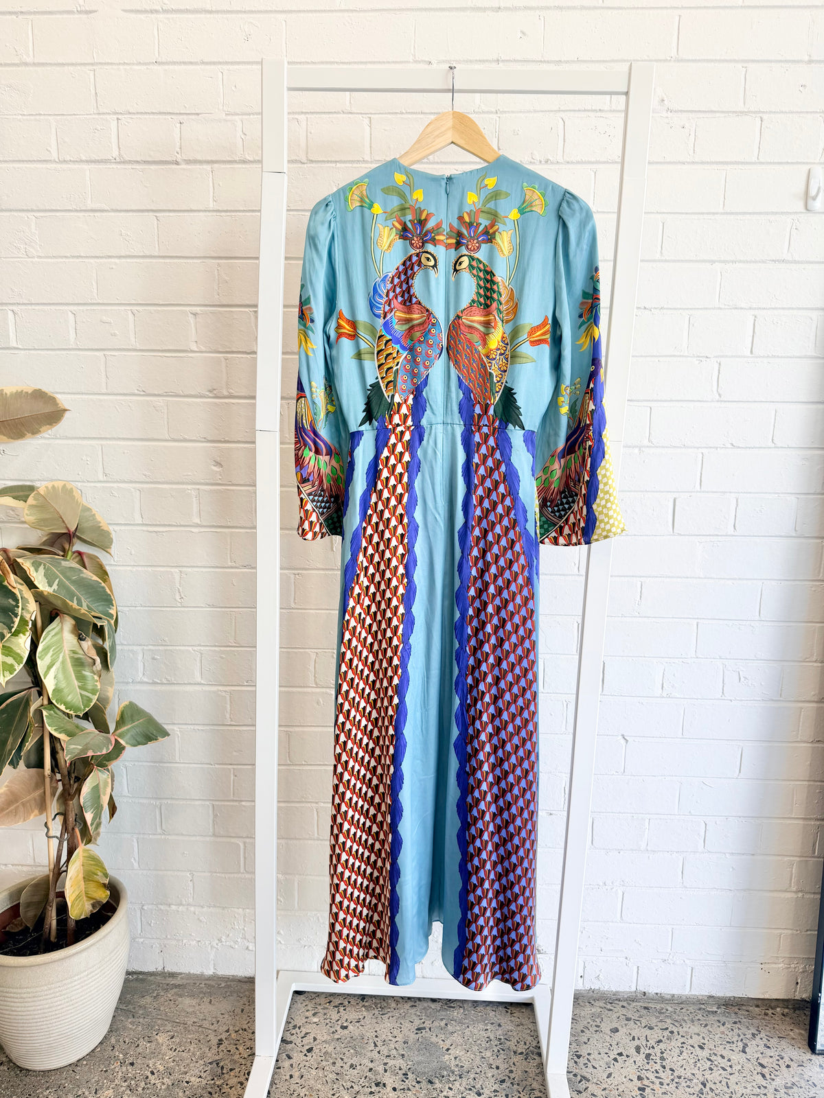 Alemais Blue Gilly Flare Sleeve Dress - Size 8