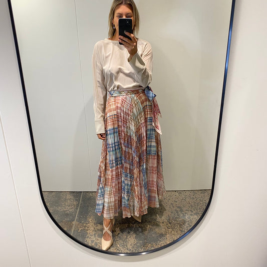 Zimmermann Charm Sunray Belted Midi Skirt - Size 1 (10)