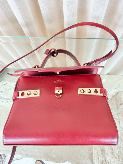 Delvaux Tempete Prune Leather Small Satchel Bag