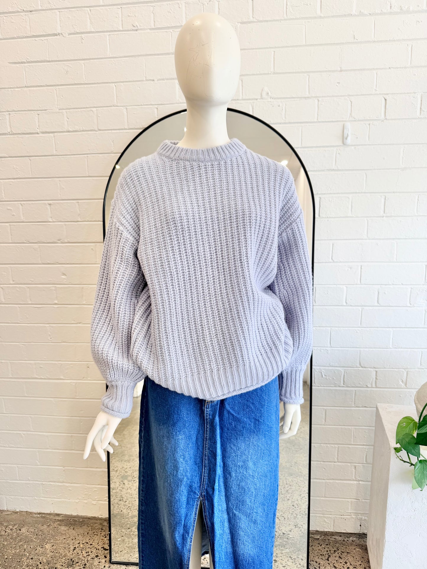 Elka Collective Blue Wool Blend Jumper - Size 10