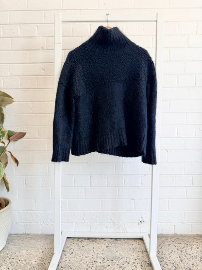 Scanlan Theodore Black Mohair Blend Turtleneck Jumper  - Size 12