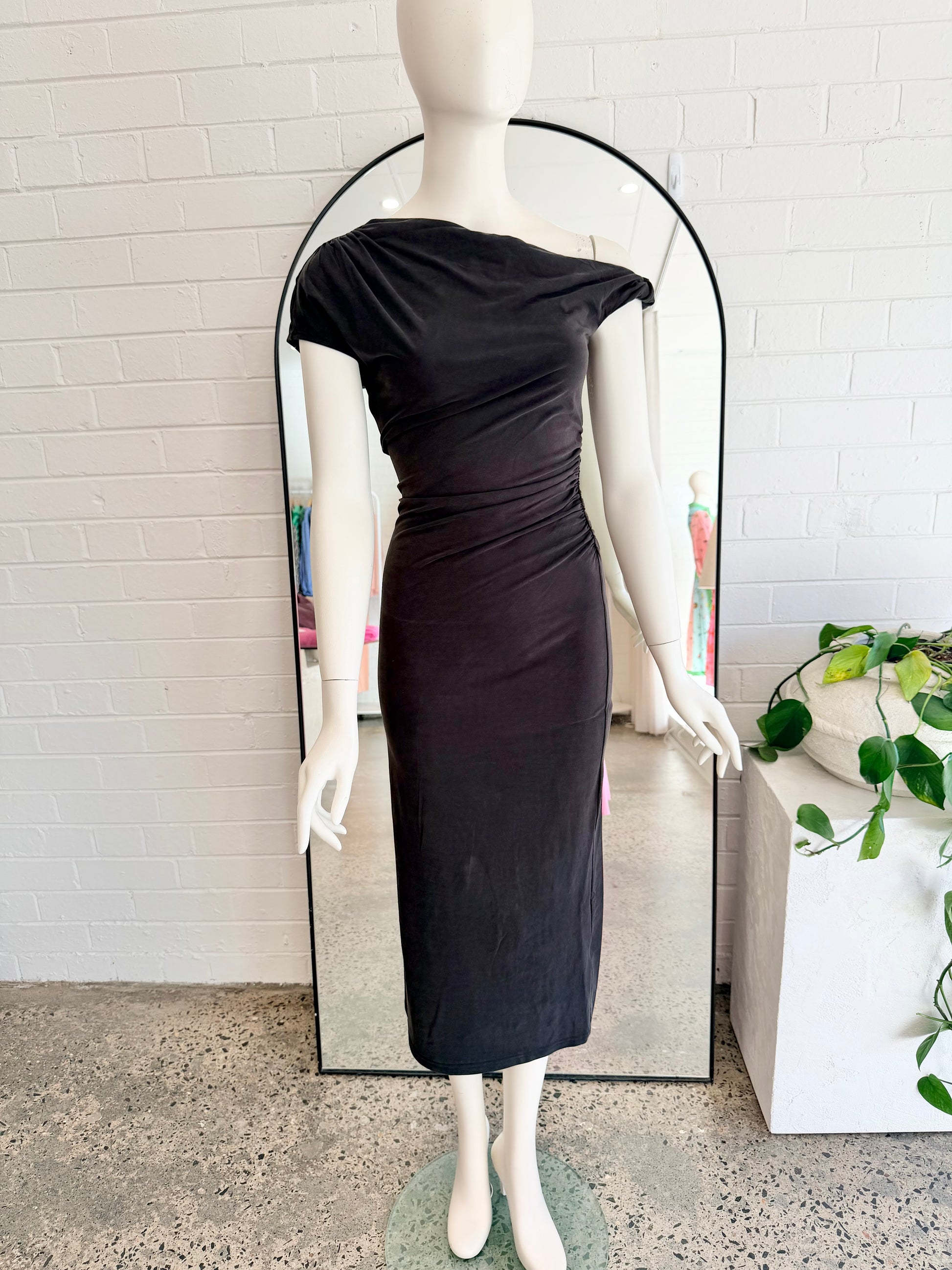 Dissh Black Rio Draped Maxi Dress - Size XS (6 - 8) - Pre-Loved Geelong