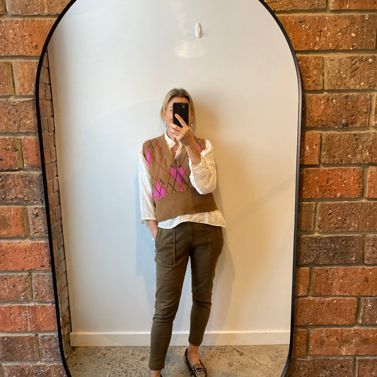 Ganni 'Harlequin' Knit Vest - Size M (10)