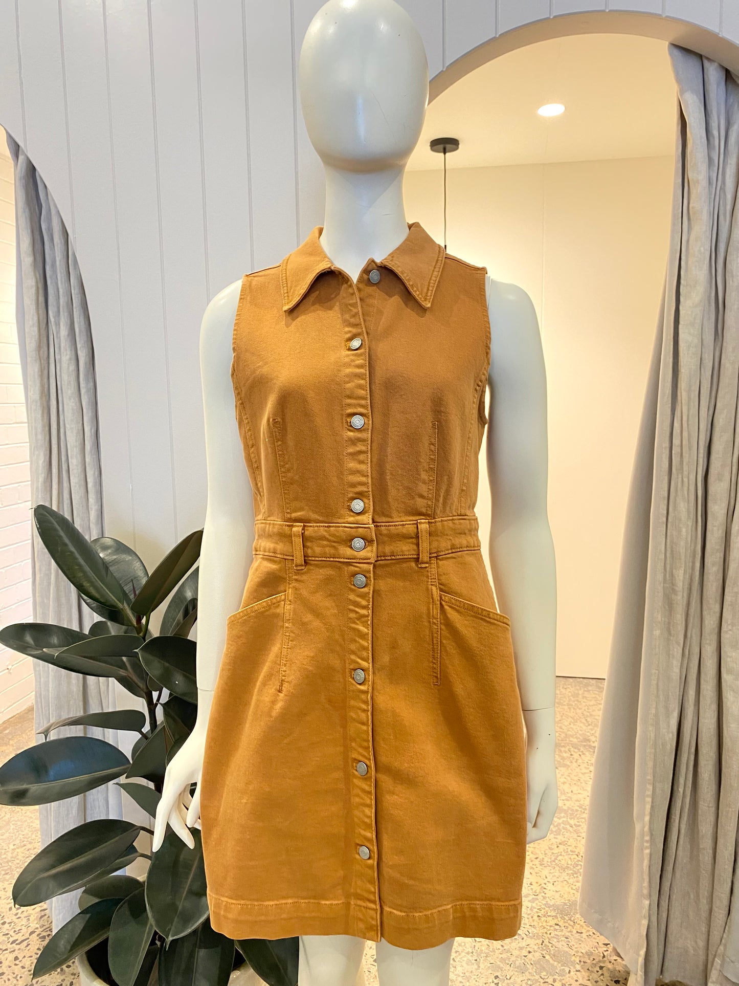 & Other Stories Sleeveless Denim Dress - Size 12