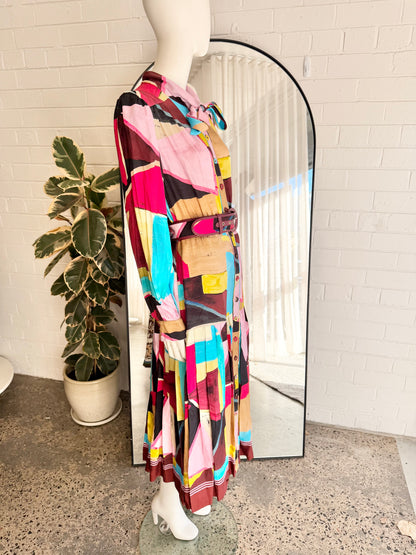 Rebecca Vallance Bastile Button Midi Dress - Size 14