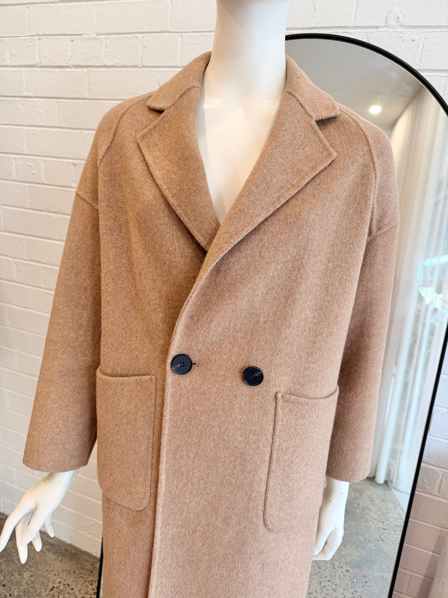 Belle and Bloom Camel Wool Blend Coat - Size XS (8 - 10)