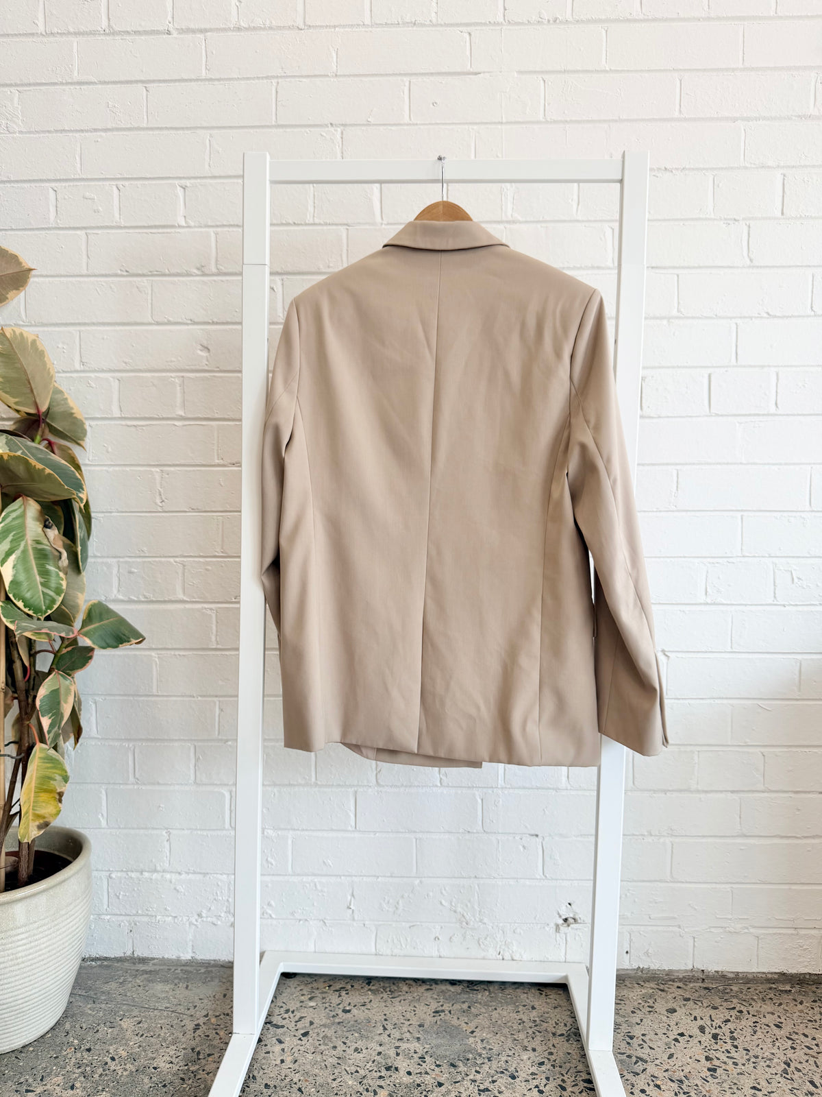 Raef Beige Oversized Blazer - Size S (10 - 12)