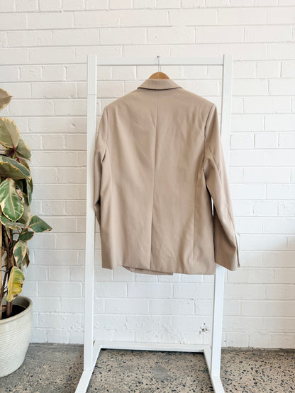 Raef Beige Oversized Blazer - Size S (10 - 12)