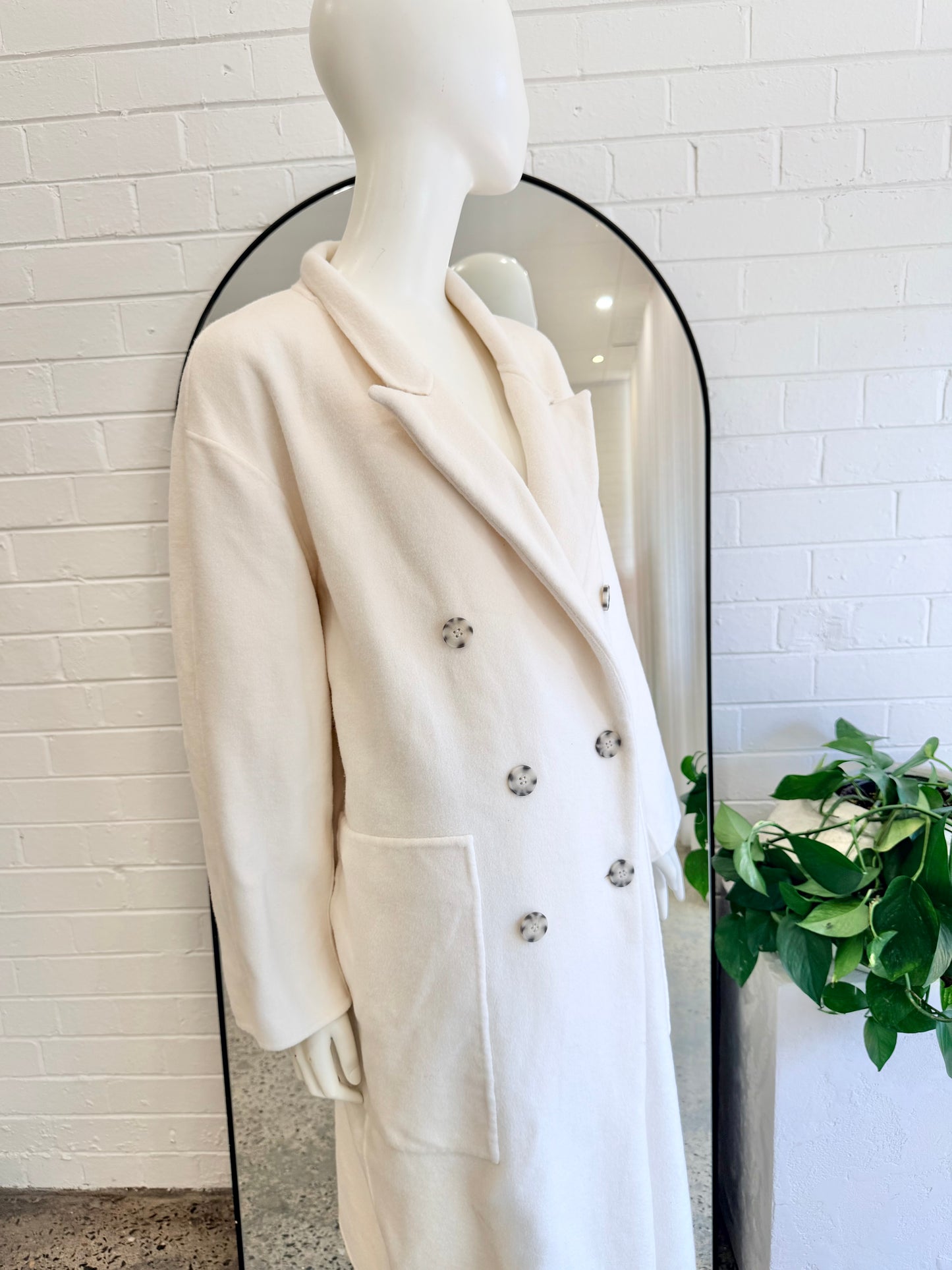 Country Road Button Detail Soft Coat - Size L/XL (12-14)