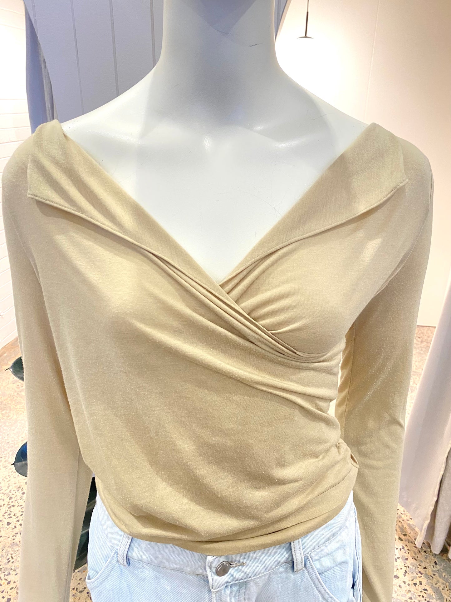 Camilla & Marc Akari Cowl Neck Top in Oyster - Size 10
