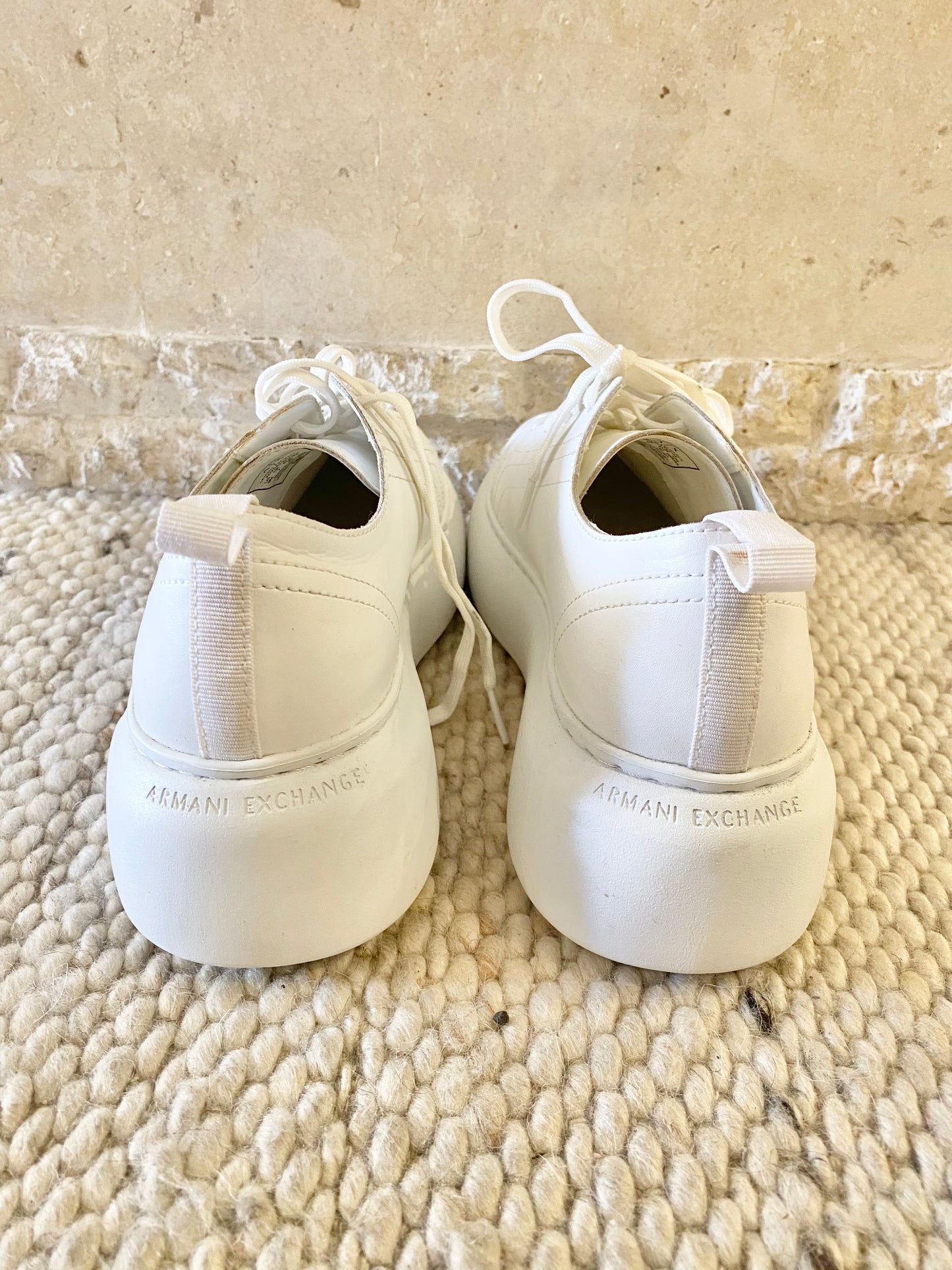 Armani Exchange Platform Low Top Sneakers in White - Size 40