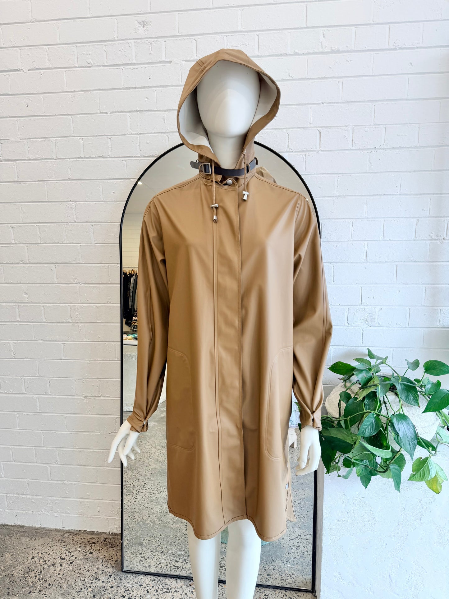 Isle Jacobsen Golden Brown Raincoat  - Size 36 (8)