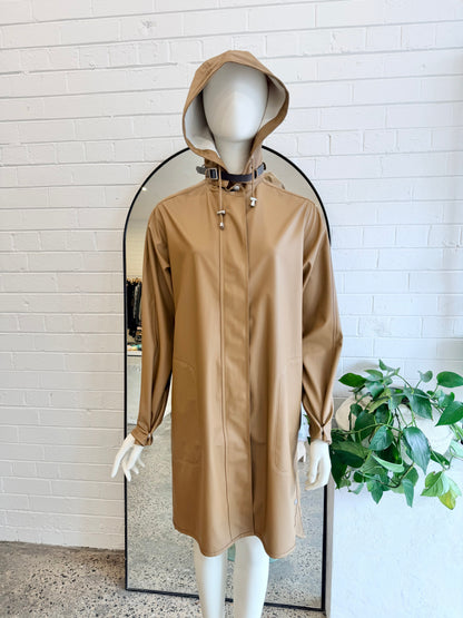Isle Jacobsen Golden Brown Raincoat  - Size 36 (8)