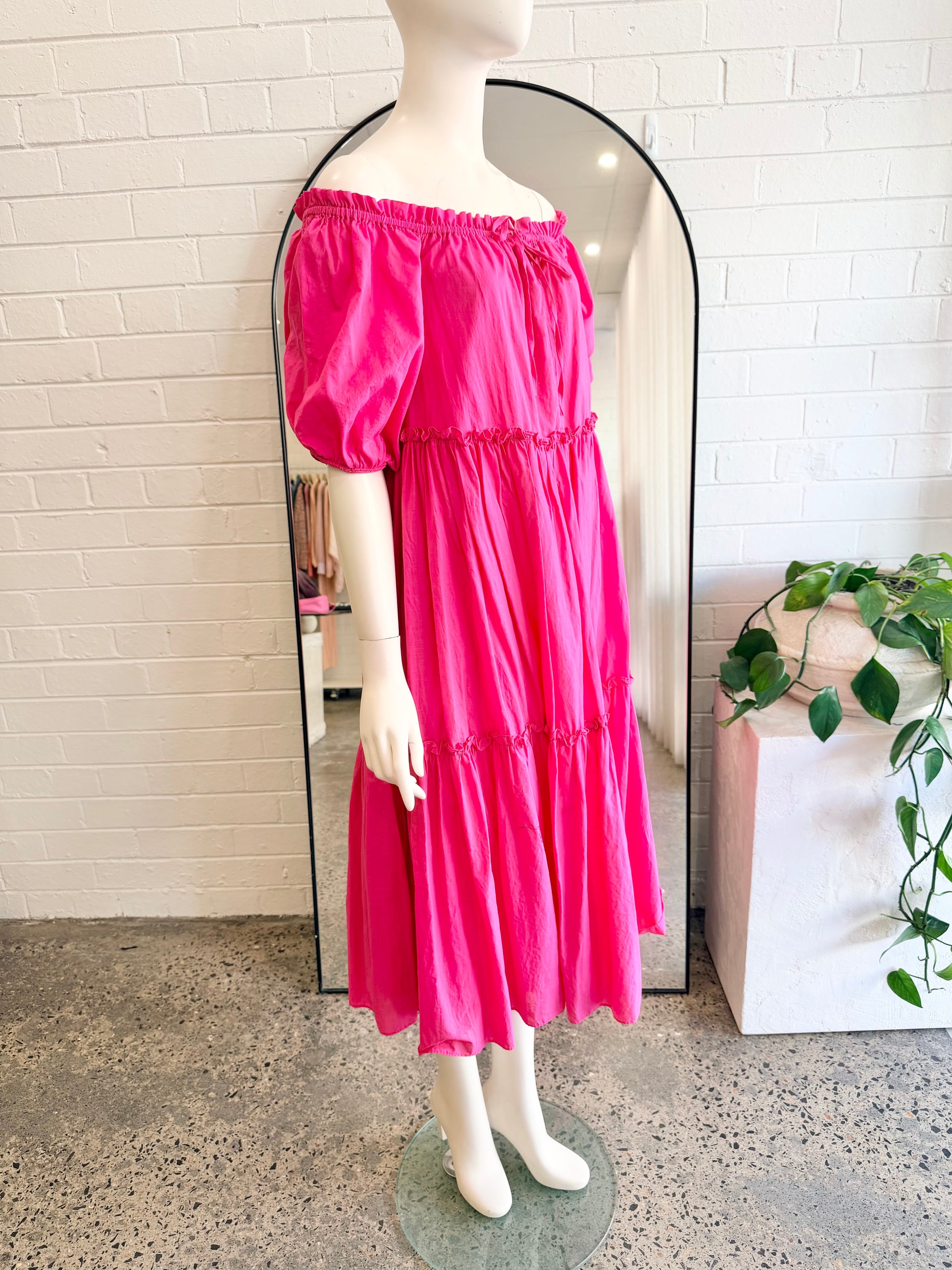 Steele Magenta Saffron Midi Dress - Size S (8 - 10) - Pre-Loved Geelong 3
