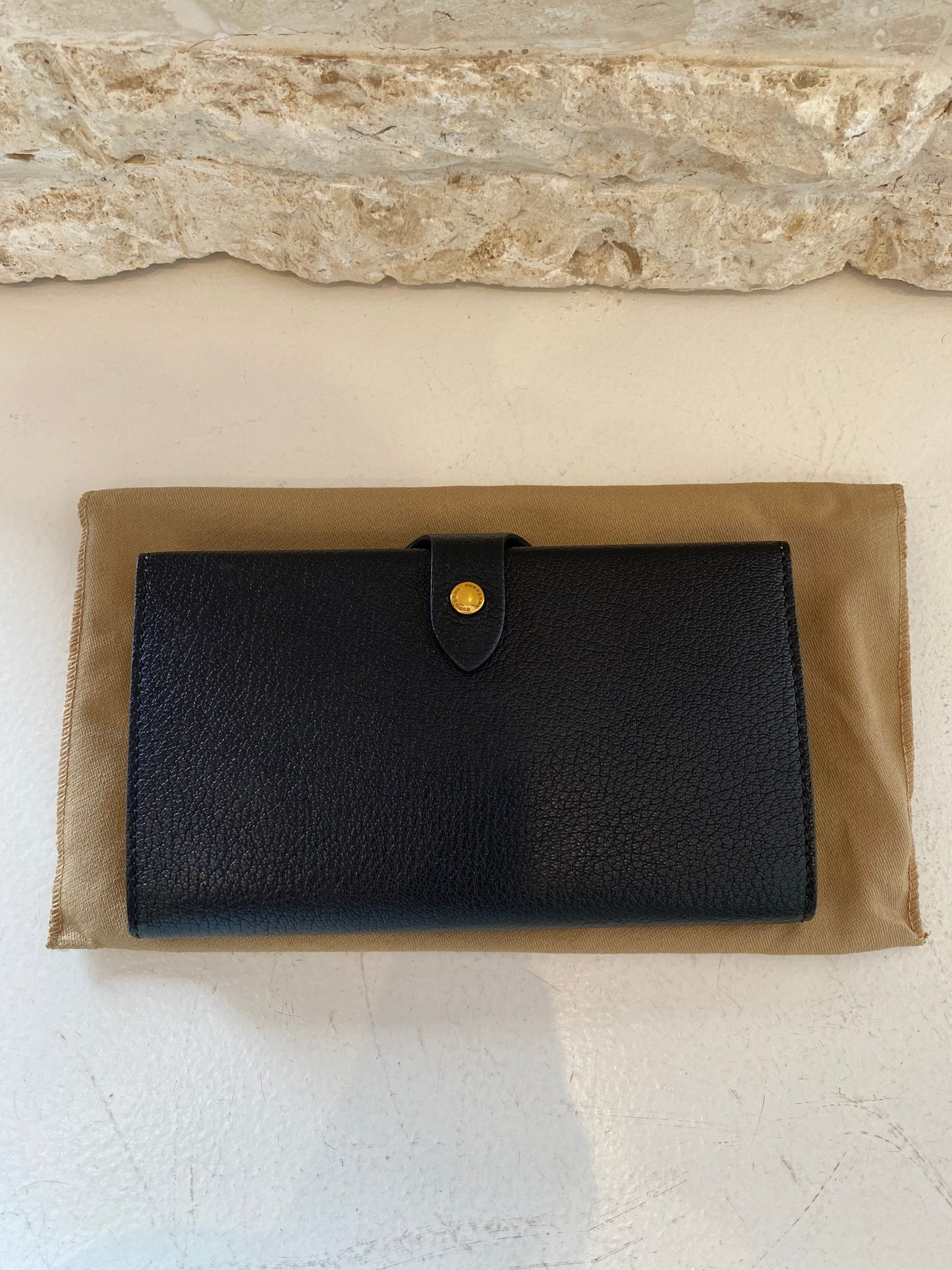 Burberry Black Equestrian Shield Continental Wallet