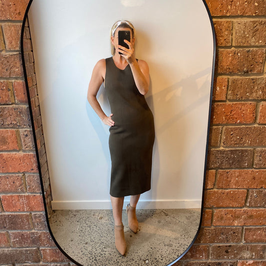 Scanlan Theodore Crepe Knit Midi Dress - Size 10