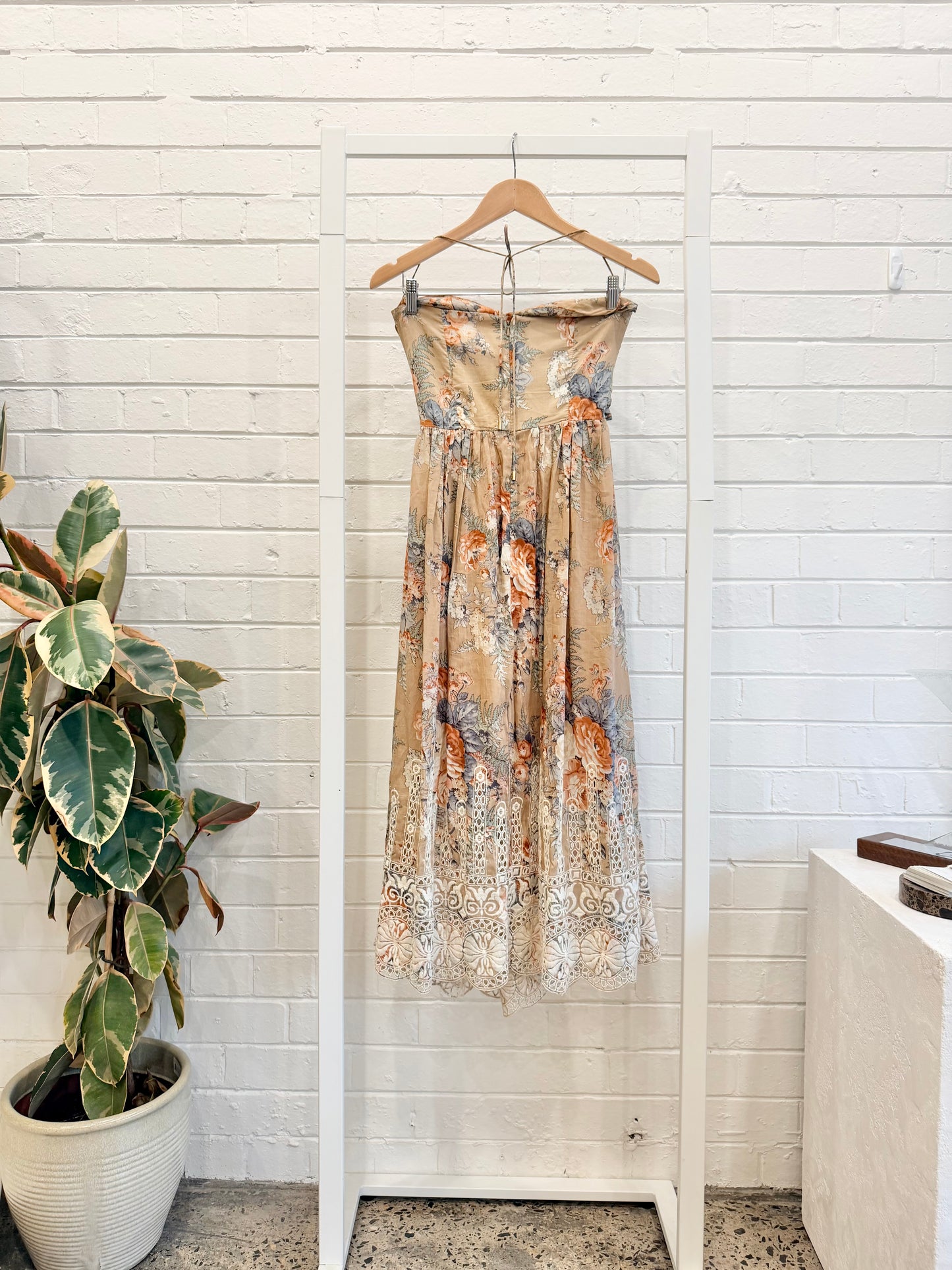 Zimmermann Anais Antique Tie Midi Dress - Size 2 (10)