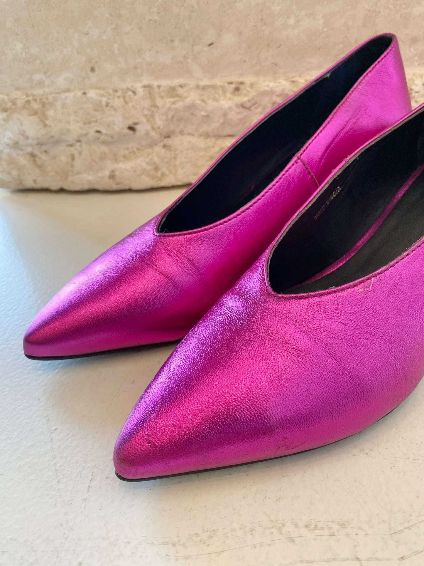 Bocage Pink Metallic Pumps - Size 38