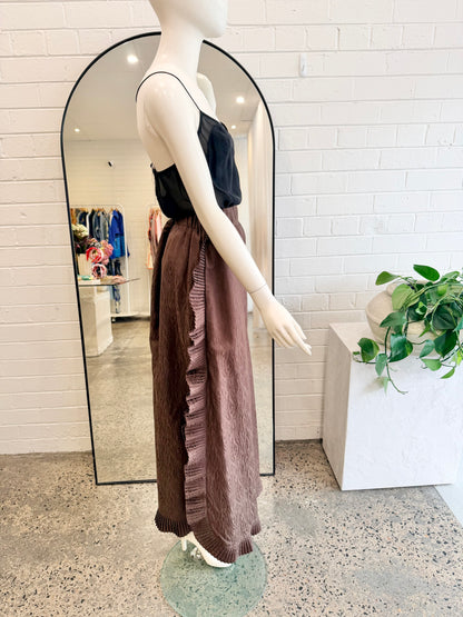 Alemais Pleated Detail Pants in Mocha - Size 12