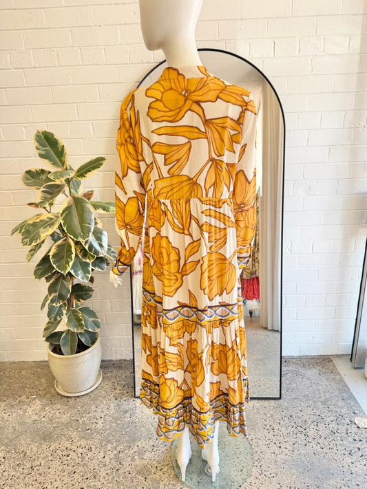 Trelise Cooper Dressing Game Stained Glass Midi Dress - Size 10