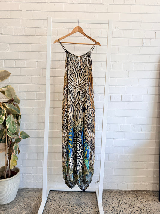 Camilla Brown Animal Print Jumpsuit - Size 10 - 12