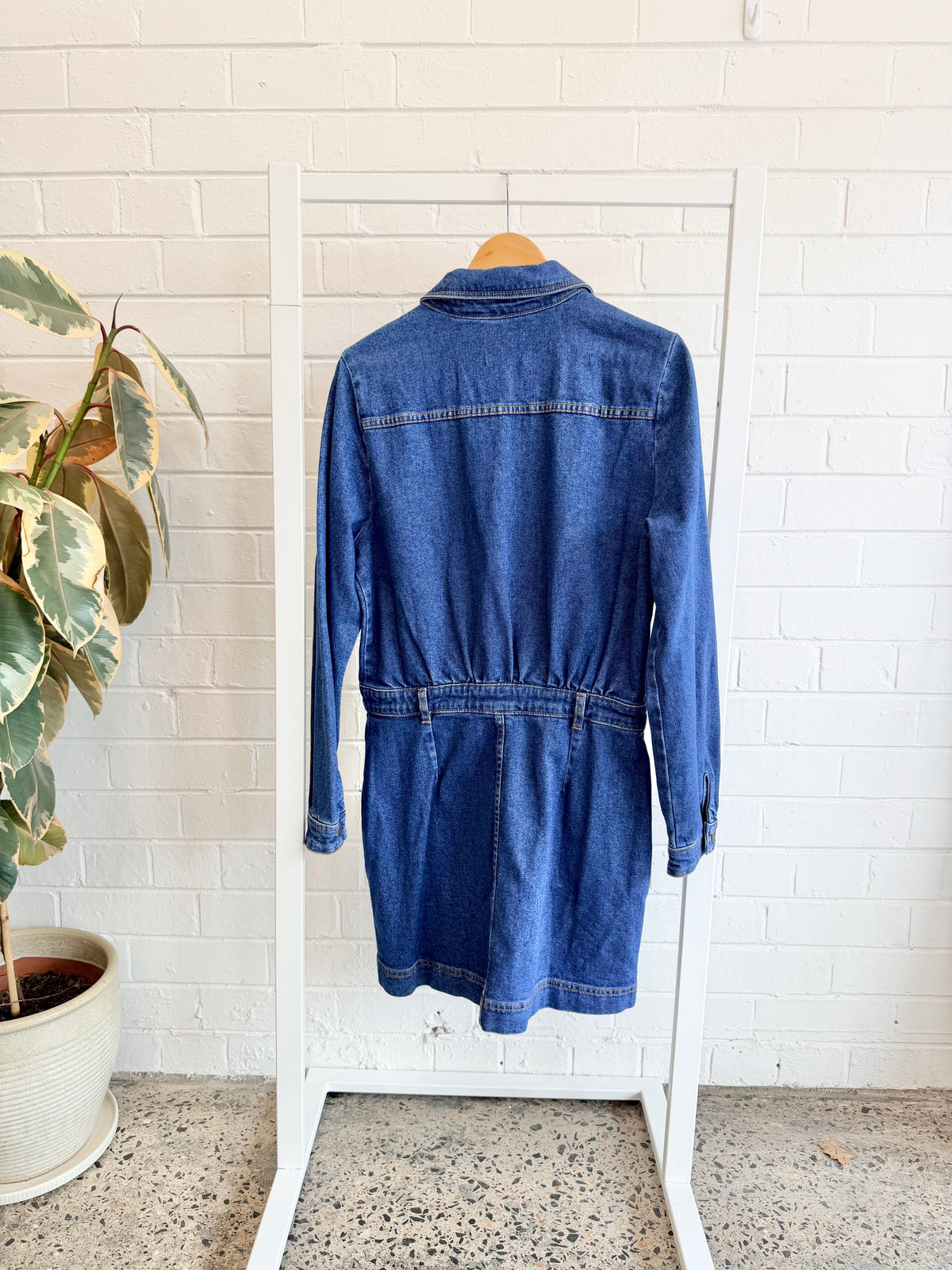 Sezane 'Shae' Denim Dress - Size 42 (AU 12-14)