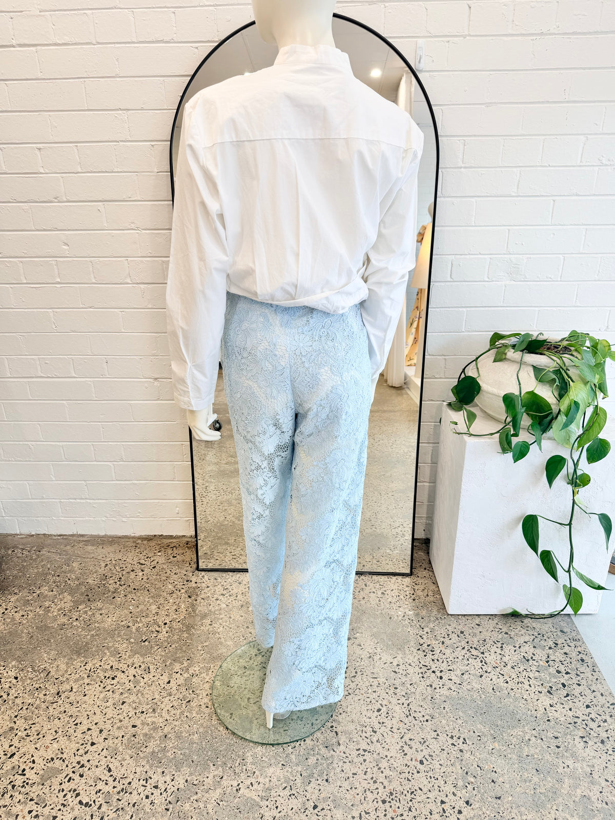 Scanlan Theodore 'Guipure' Lace Pants in Light Blue - Size 8