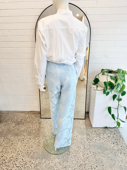 Scanlan Theodore 'Guipure' Lace Pants in Light Blue - Size 8