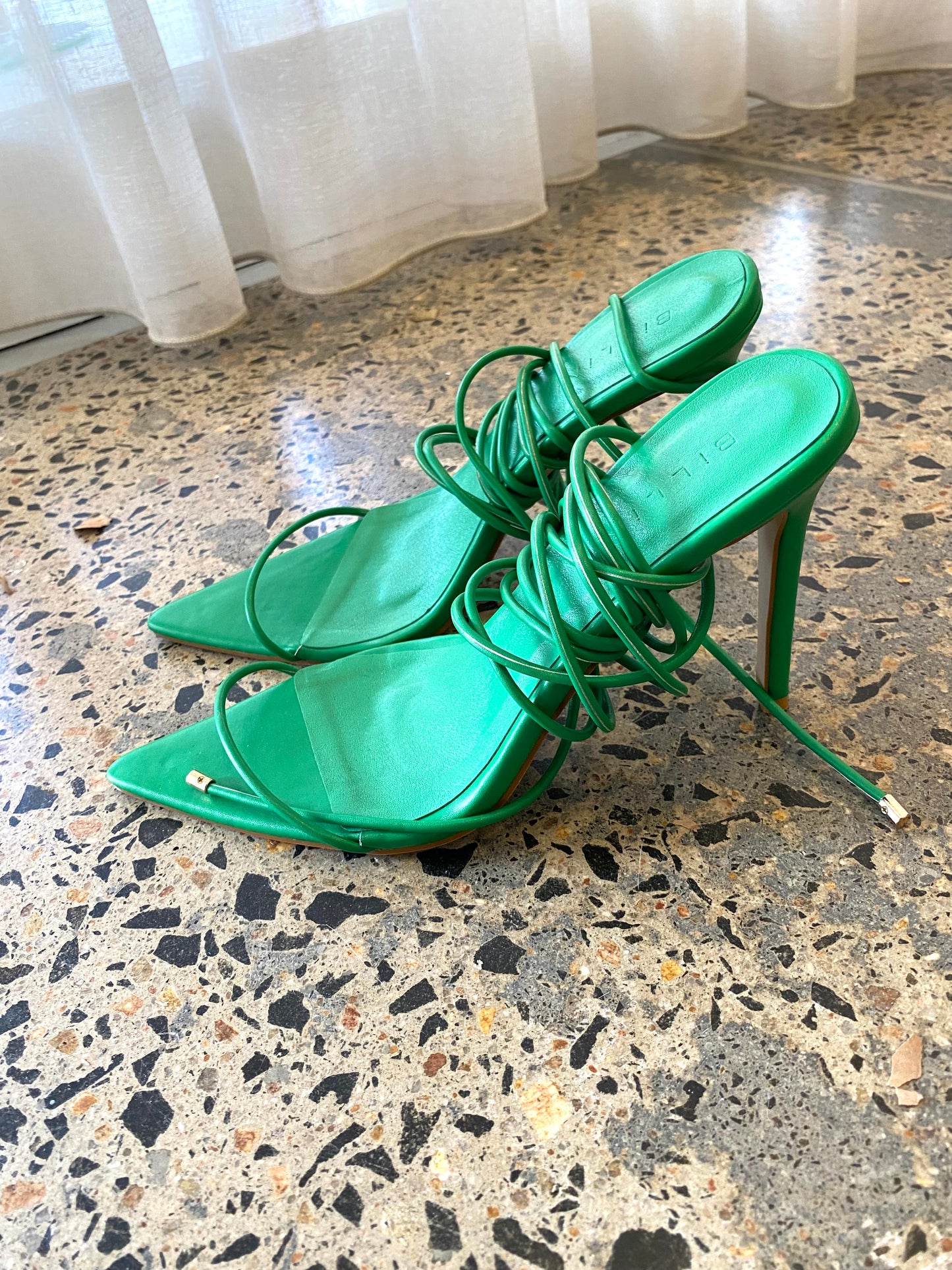 Billini x Rozalia Lace Up Heels in Green - Size 38