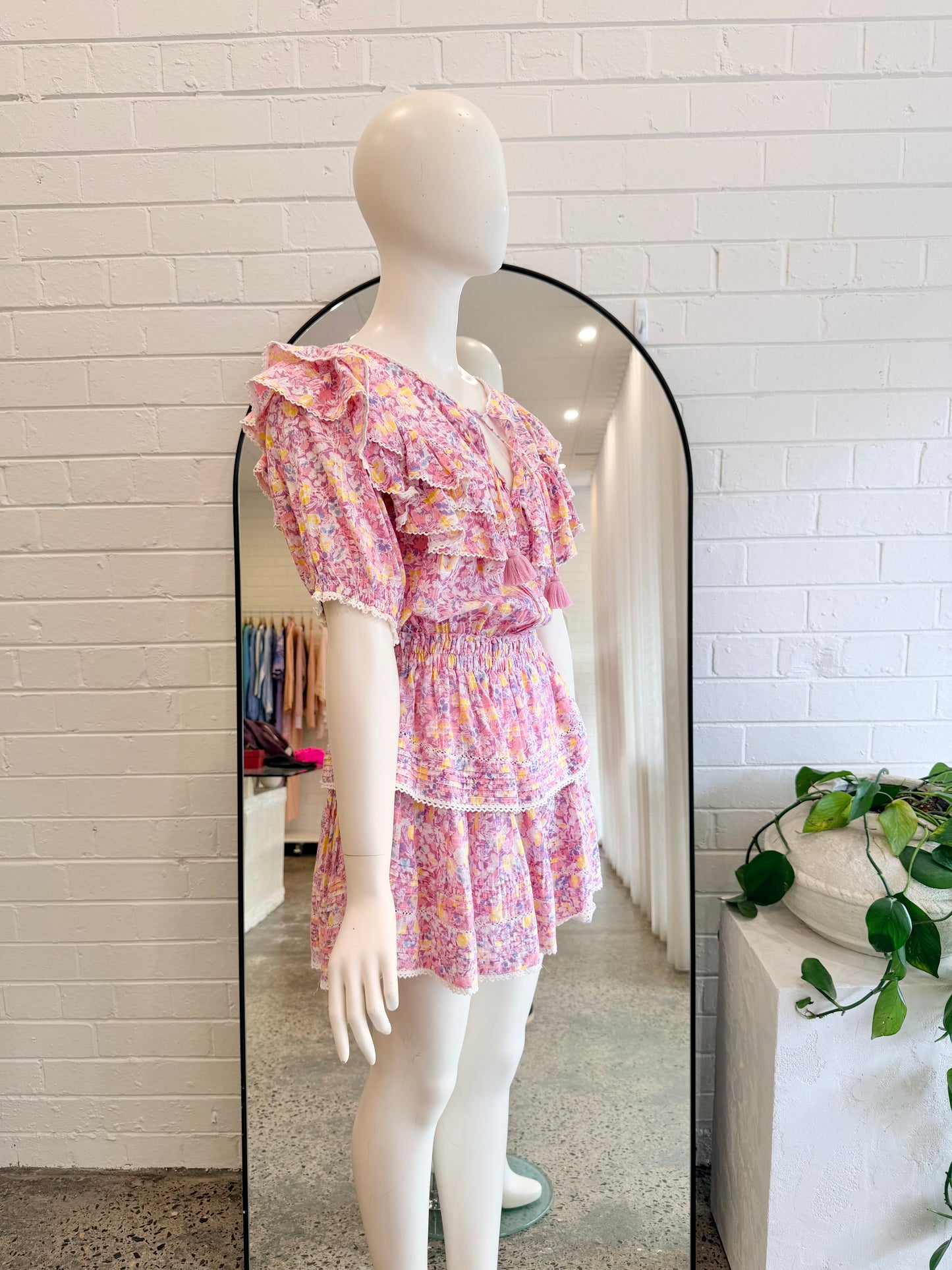 Love Shack Fancy Jetset Liv Mini Dress - Size M (8 - 10) - Pre-Loved Geelong
