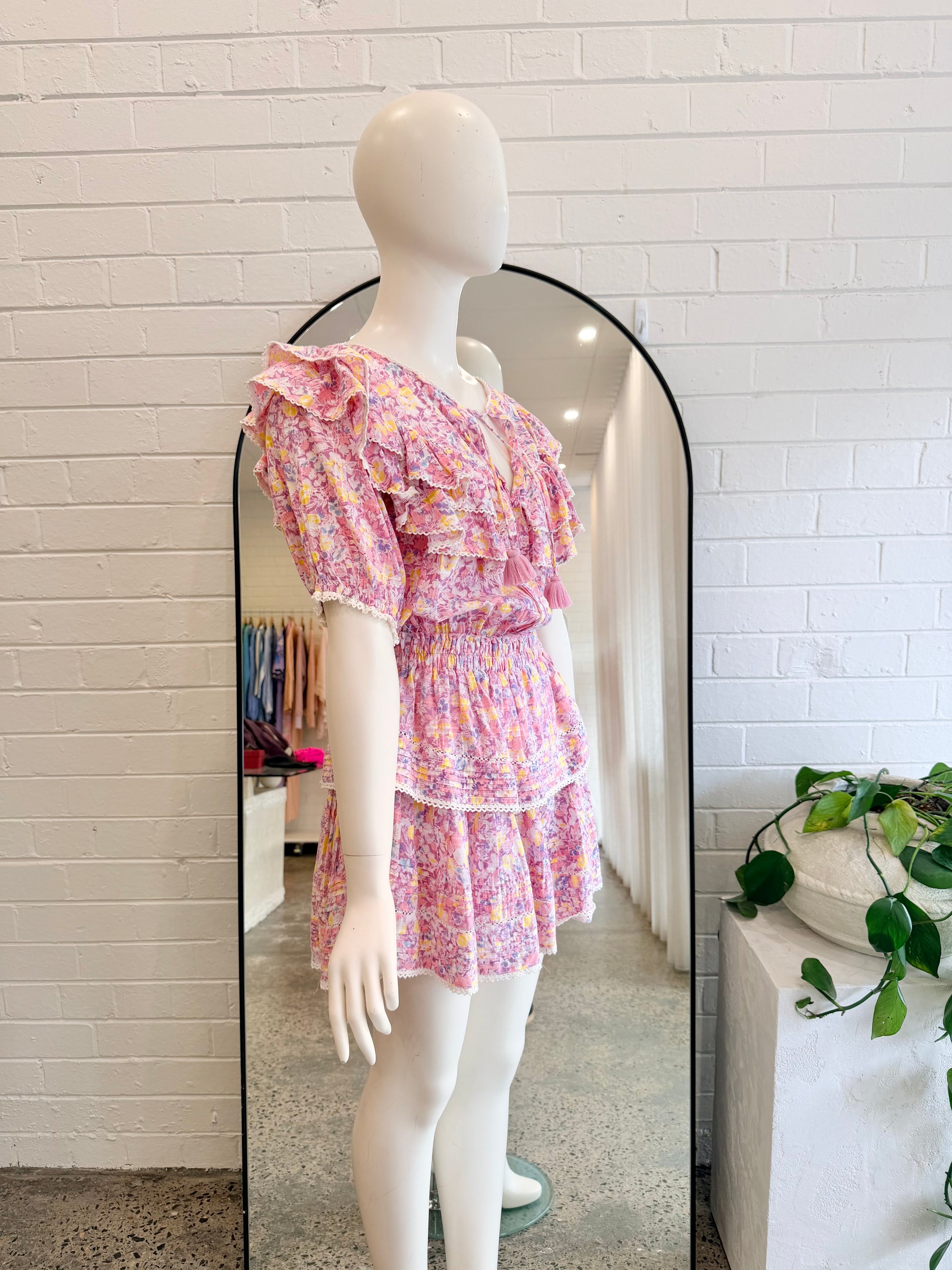 Love Shack Fancy Jetset Liv Mini Dress - Size M (8 - 10) - Pre-Loved Geelong