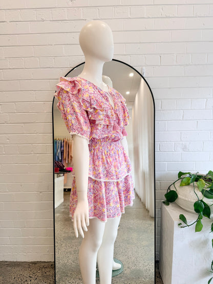 Love Shack Fancy Jetset Liv Mini Dress - Size M (8 - 10) - Pre-Loved Geelong
