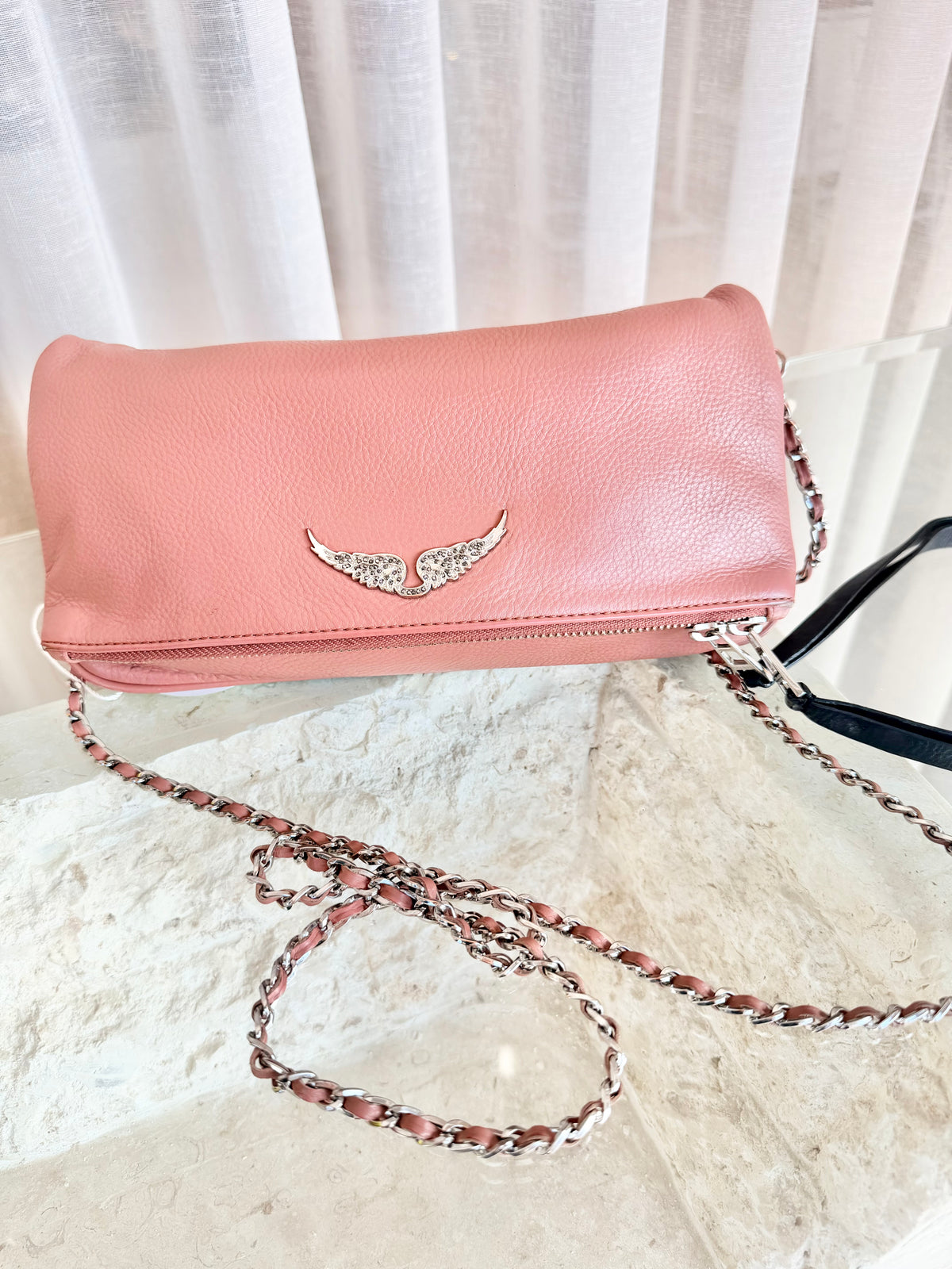 Zadig and Voltaire Pink Rock Clutch