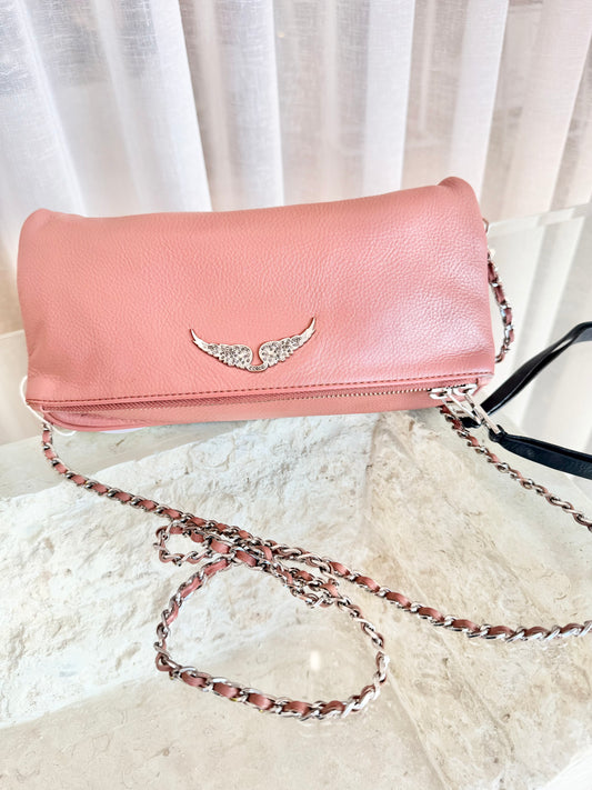 Zadig and Voltaire Pink Rock Clutch