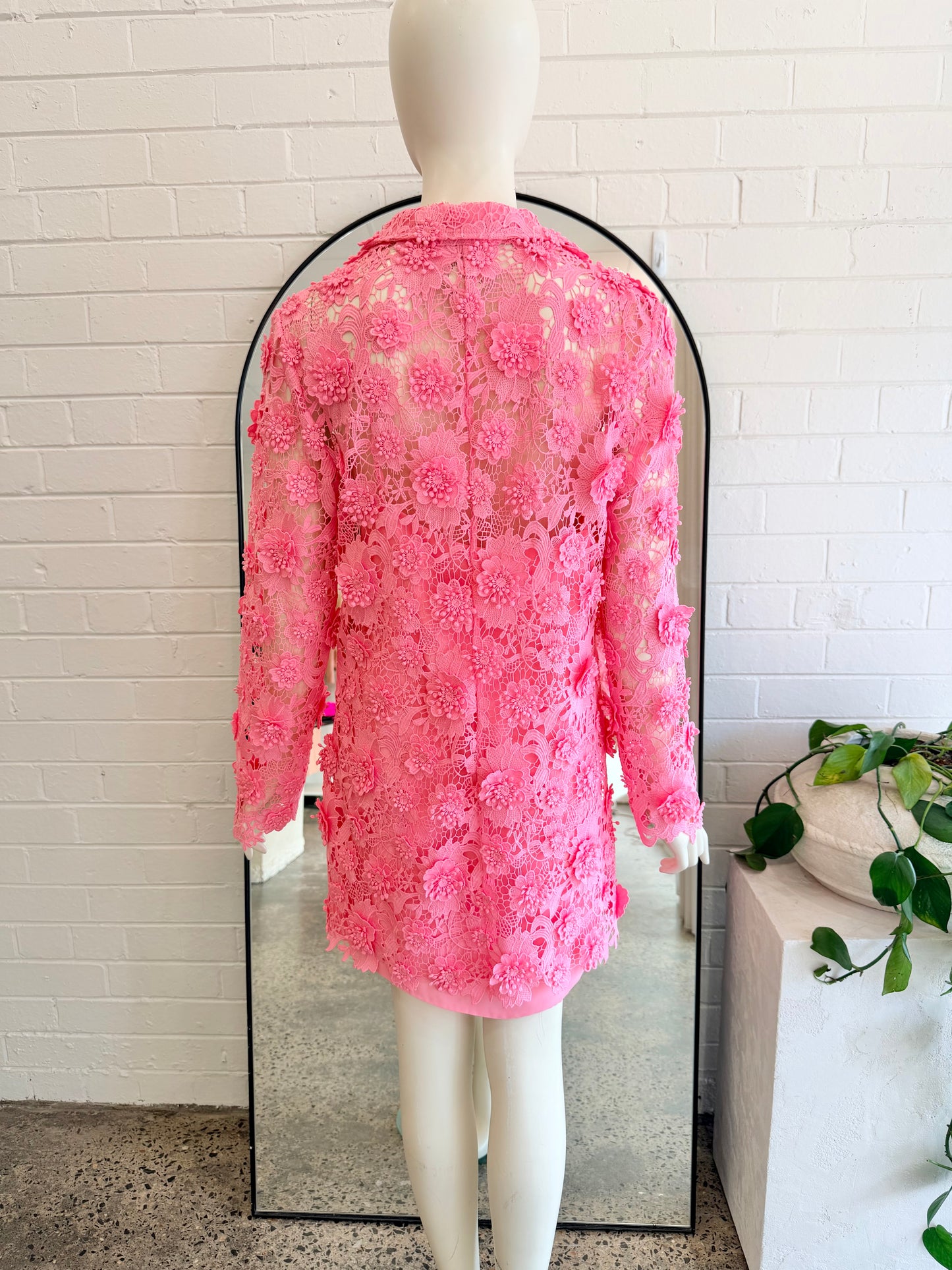 Leo Lin Acacia Lace Shirt Mini Dress - Size 10 - Pre-Loved Geelong