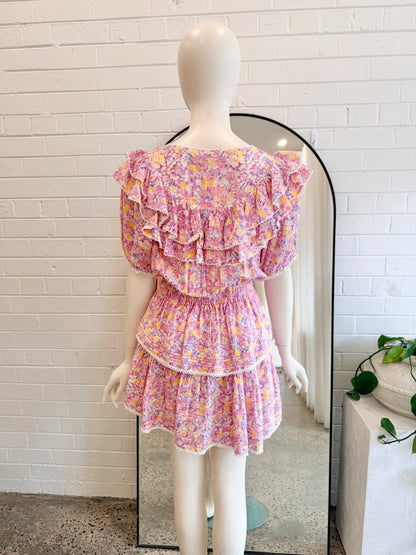 Love Shack Fancy Jetset Liv Mini Dress - Size M (8 - 10) - Pre-Loved Geelong