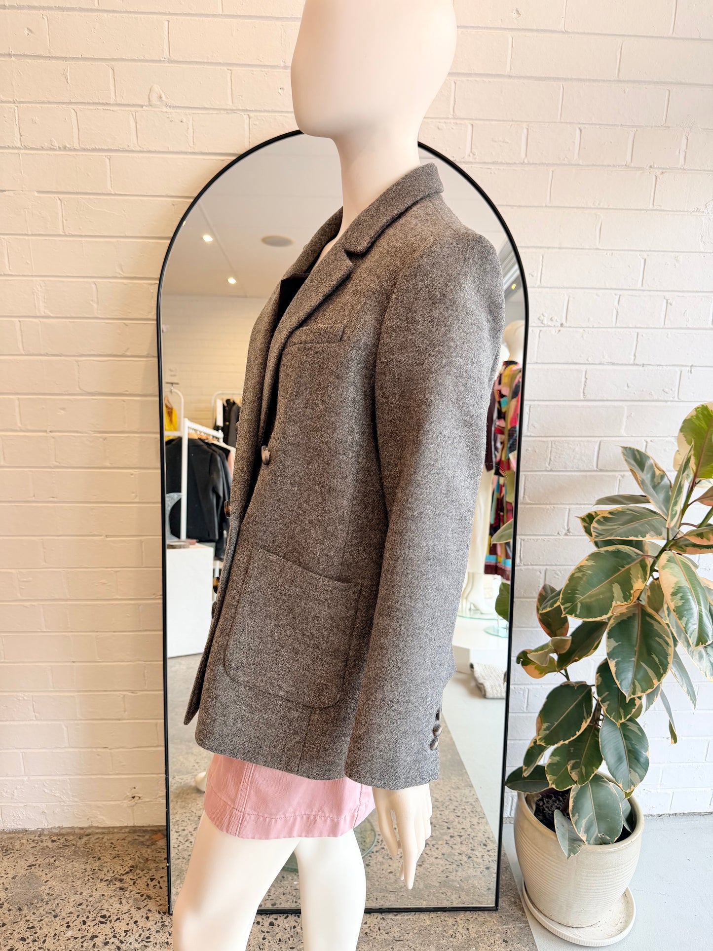 Sezane Grey Michele Double Breasted Blazer - Size 40 (12)