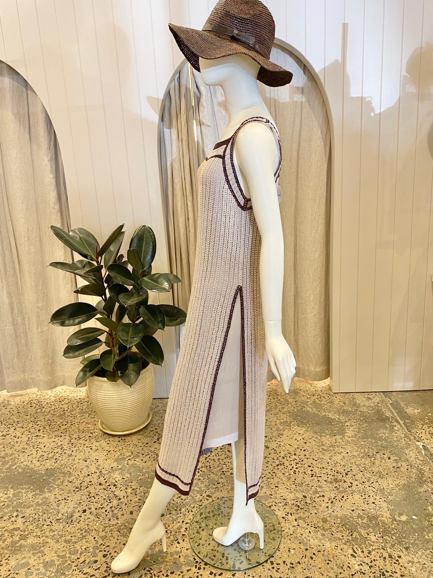 Stefanel Crochet Midi Dress - Size 10